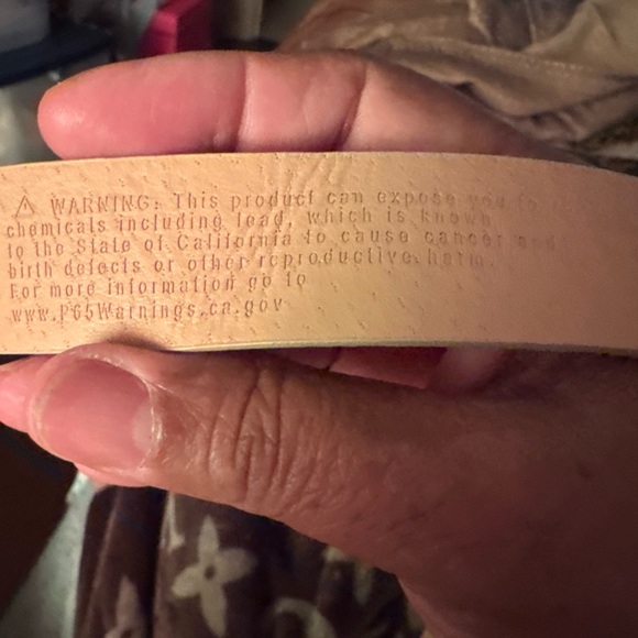 S.L. Fashions Gold-Tone Buckle Textured Beige Belt - Picture 3 of 4